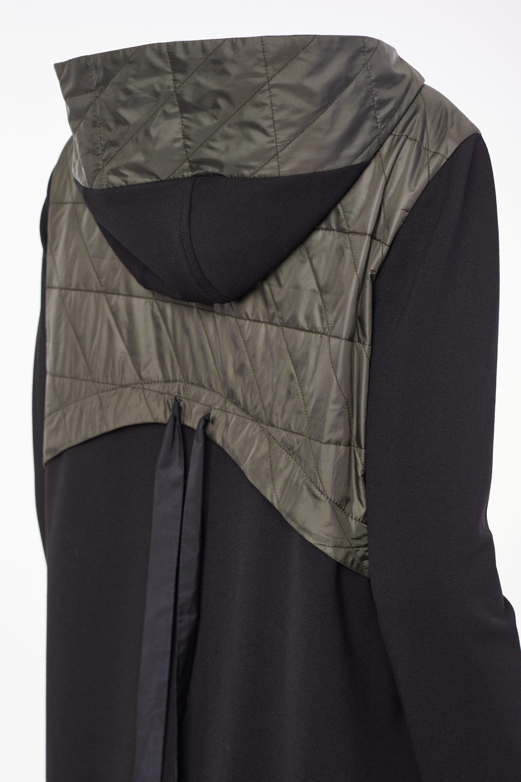 189- Naya Quilted Coat w/ Jersey Panels- Khaki