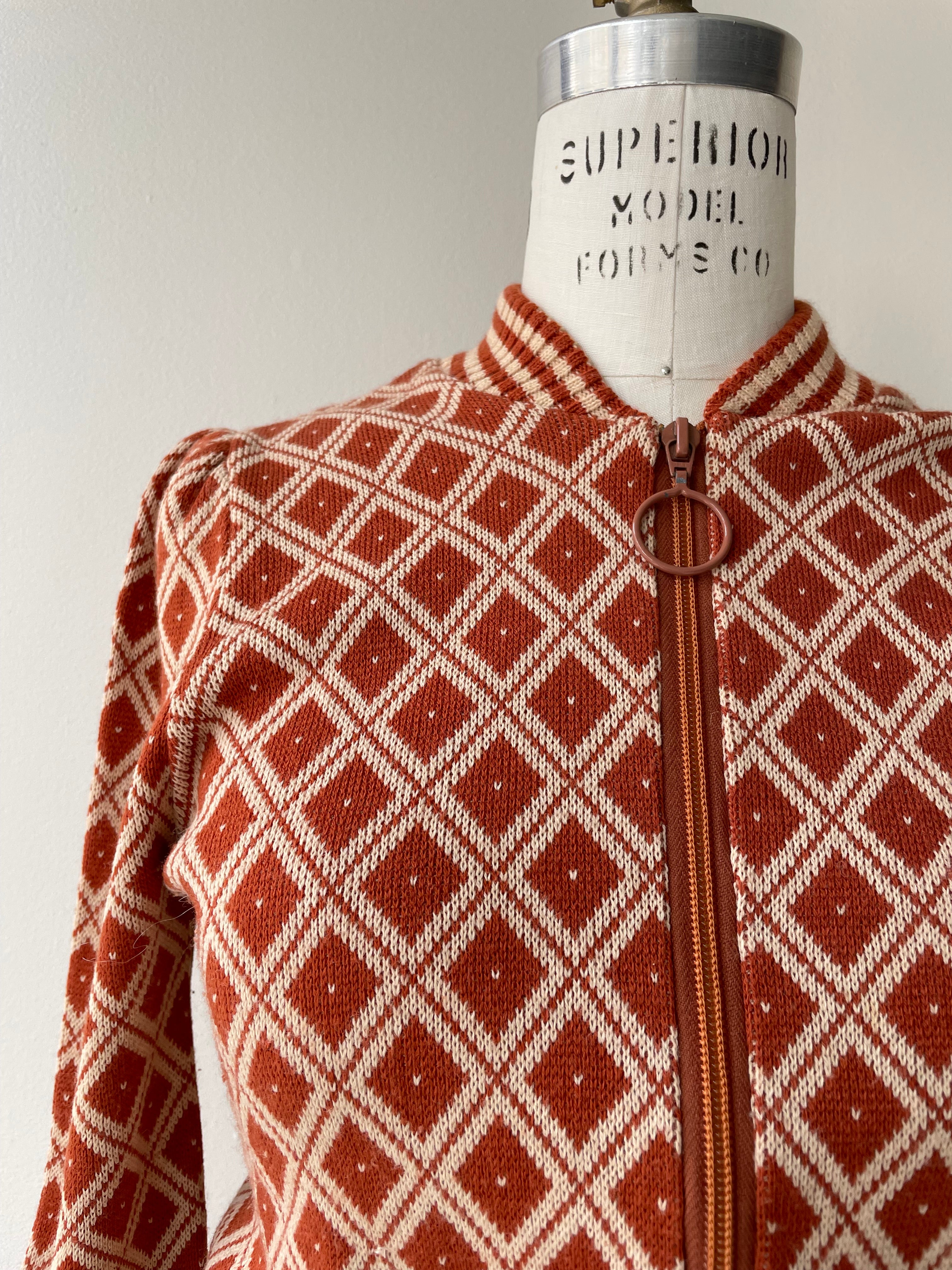 1970s Diamond Knit Sweater