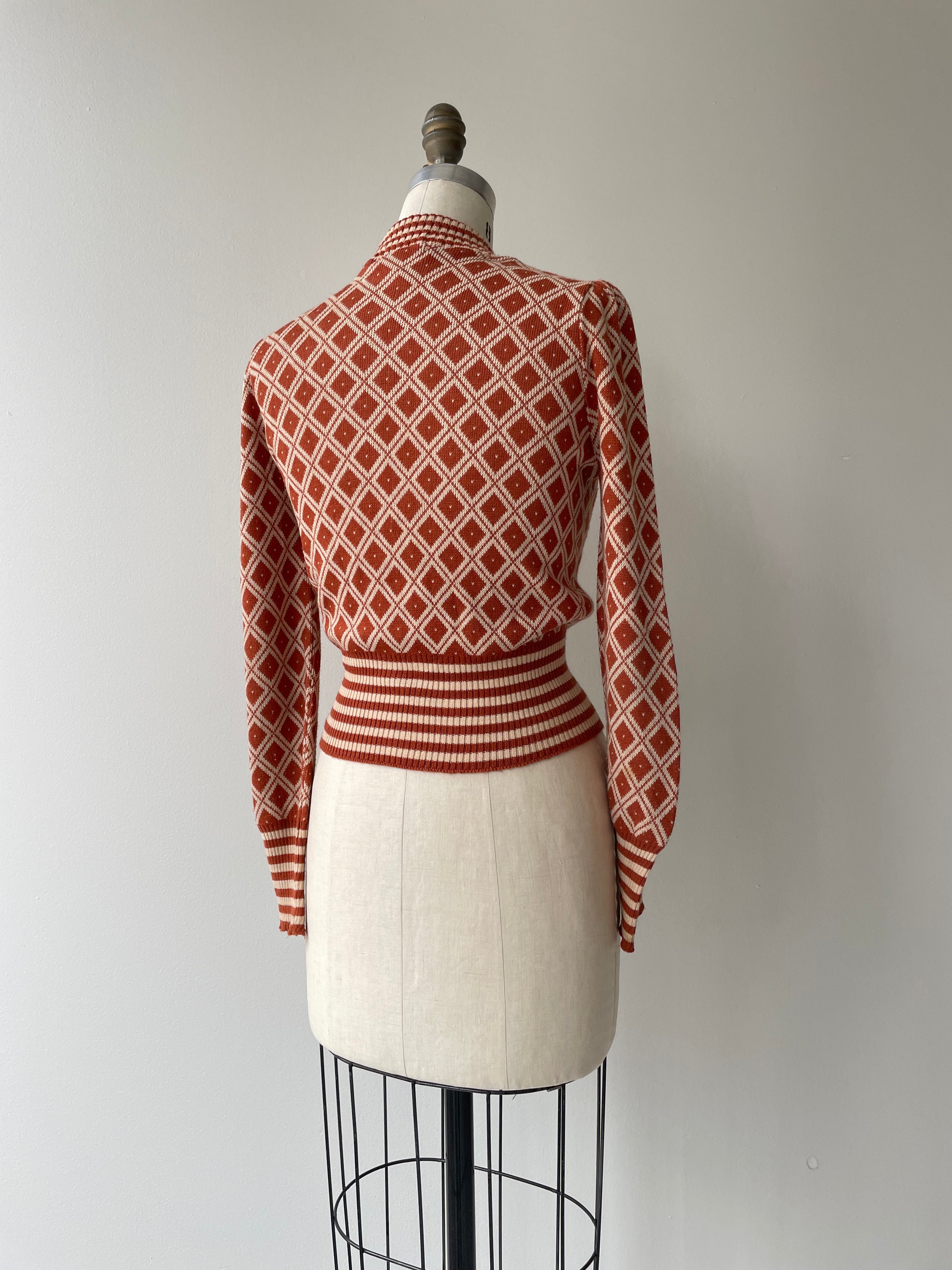 1970s Diamond Knit Sweater