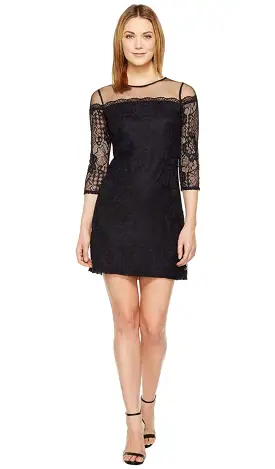 Adrianna Papell - AP1D100545 Lace Quarter Length Sleeve Sheath Dress