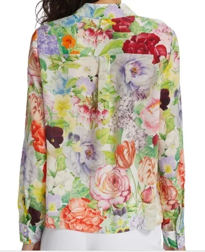 Alice+Olivia  |Flower Patterns Casual Style Long Sleeves Shirts & Blouses