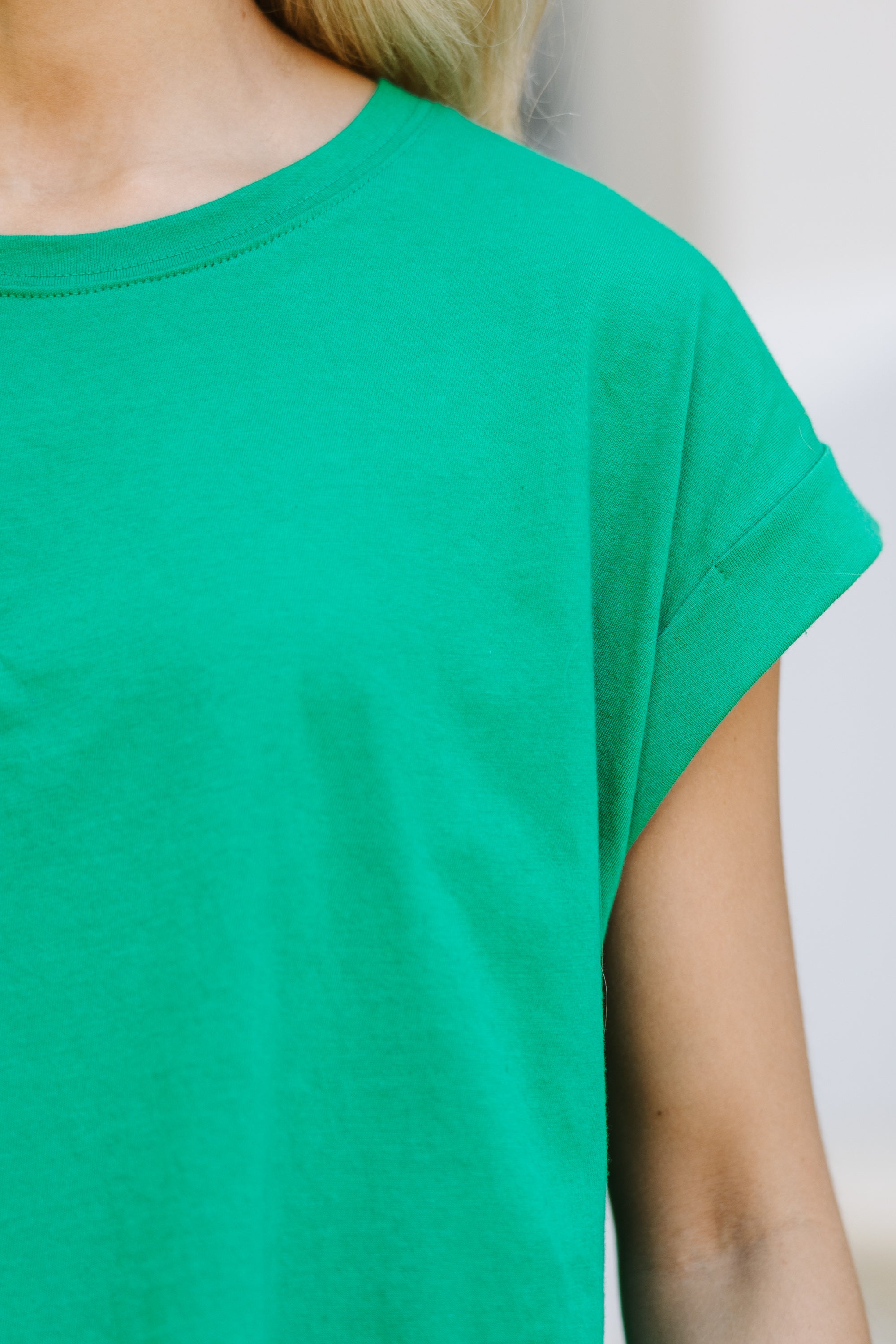 All In A Day Kelly Green Crop Tee