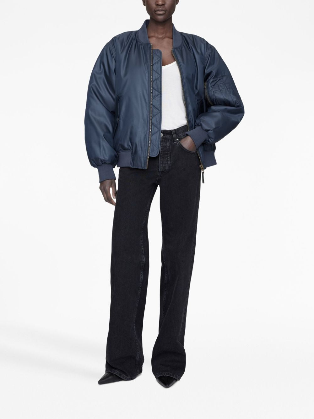 Anine Bing Leon Bomber in Midnight Navy