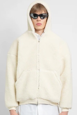 BALENCIAGA  |Outerwear Zip-up Hoodie in Light Beige