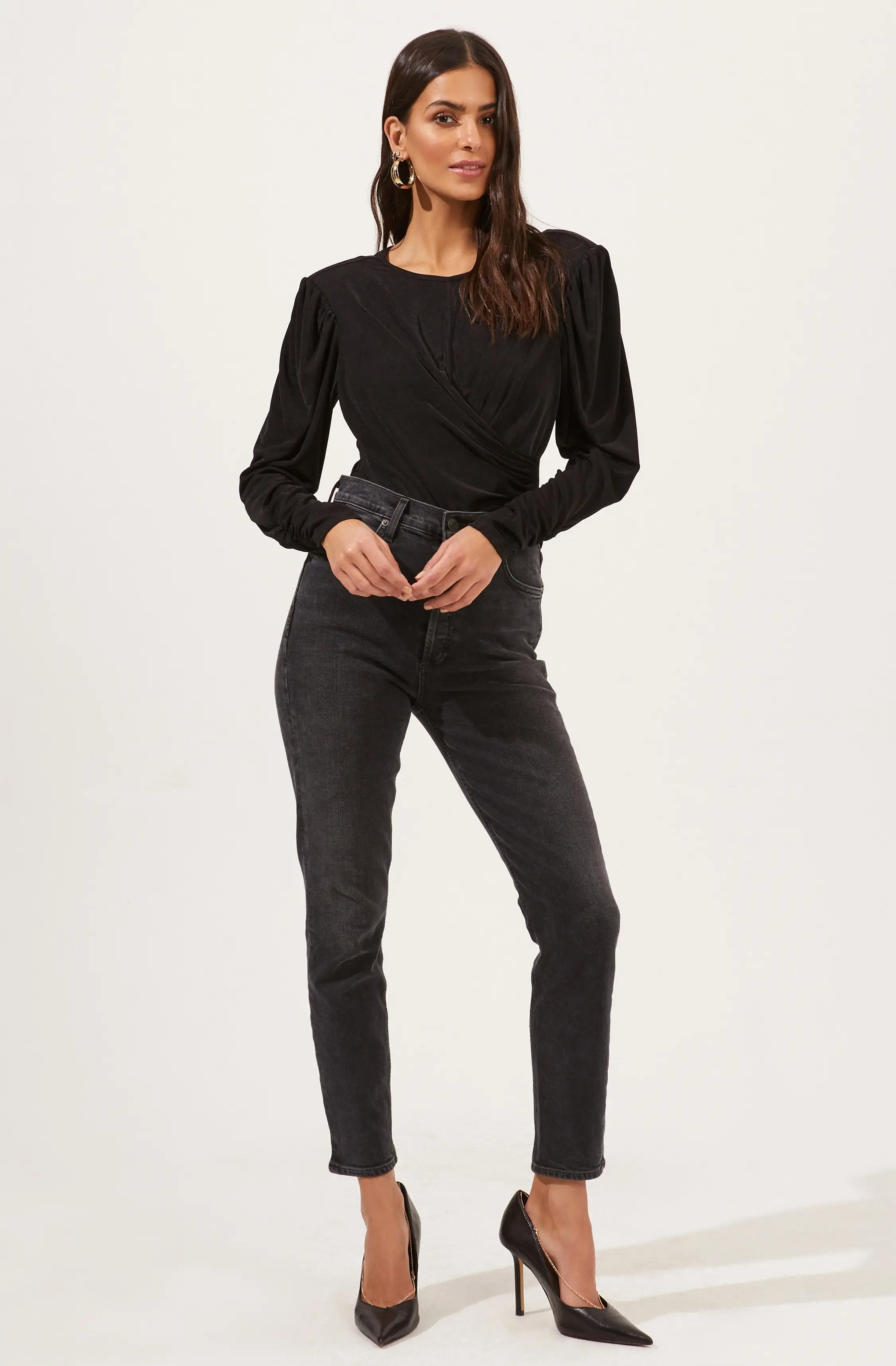 Beckinsale Draped Long Sleeve Bodysuit