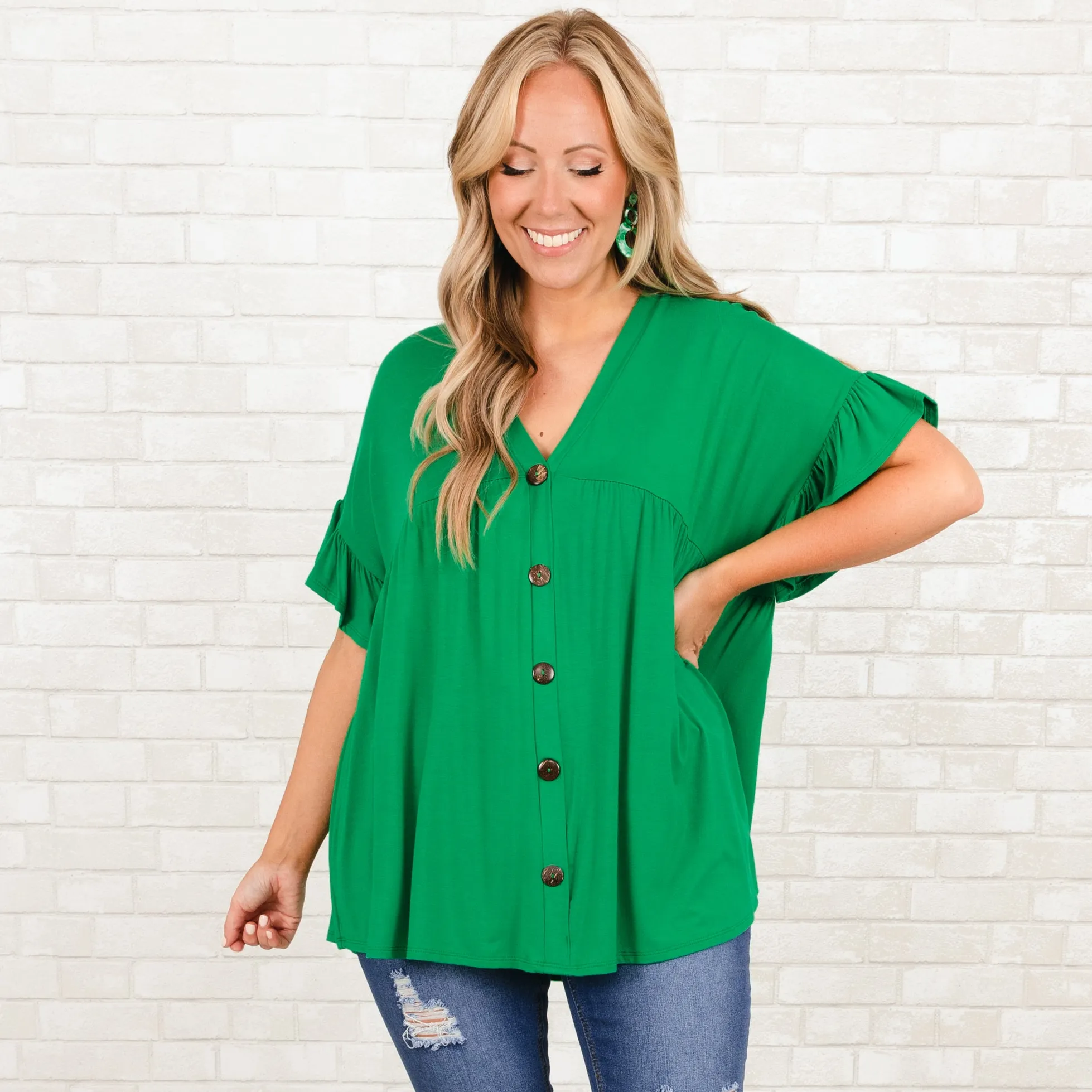 Bittersweet Beginnings Top, Kelly Green