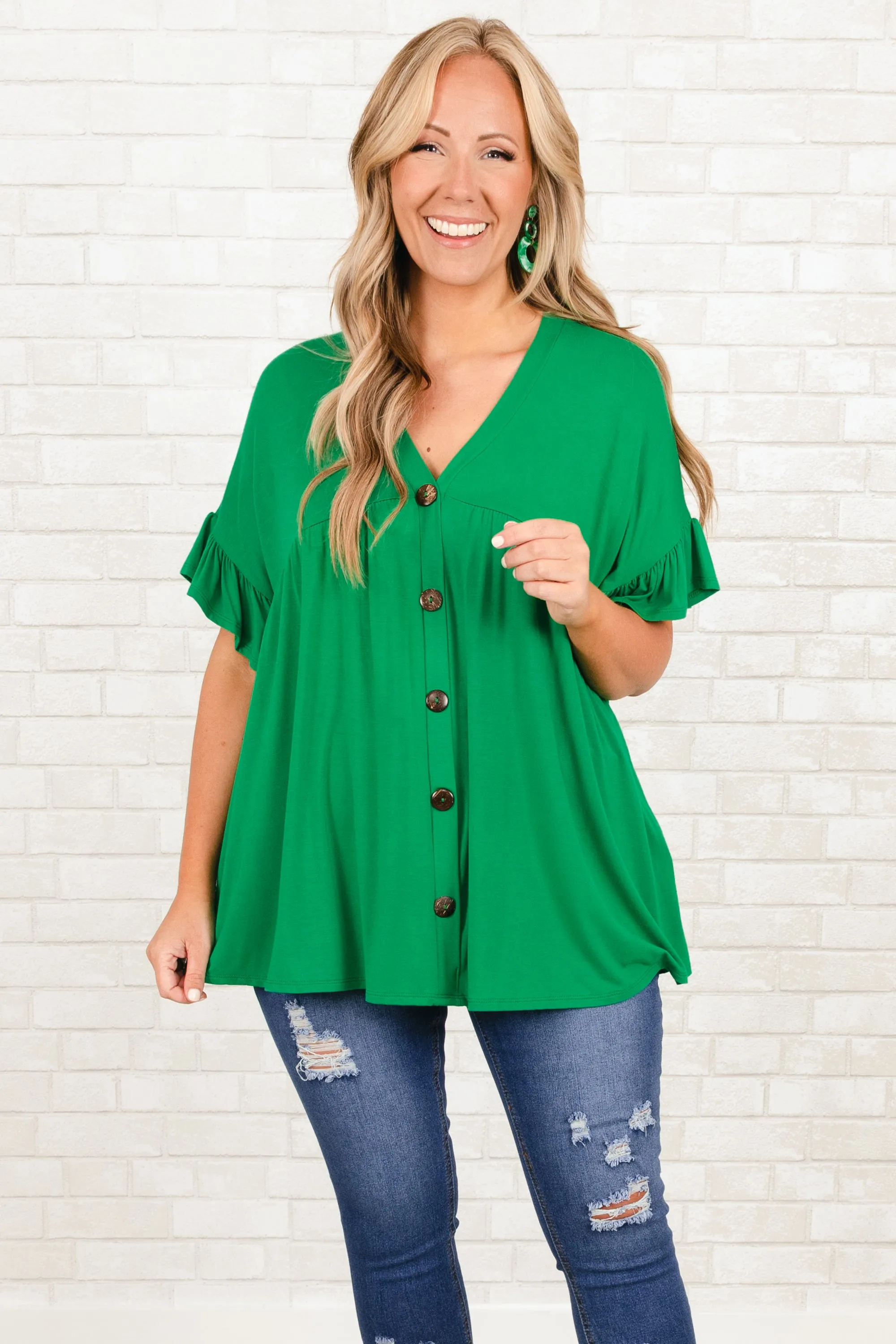 Bittersweet Beginnings Top, Kelly Green