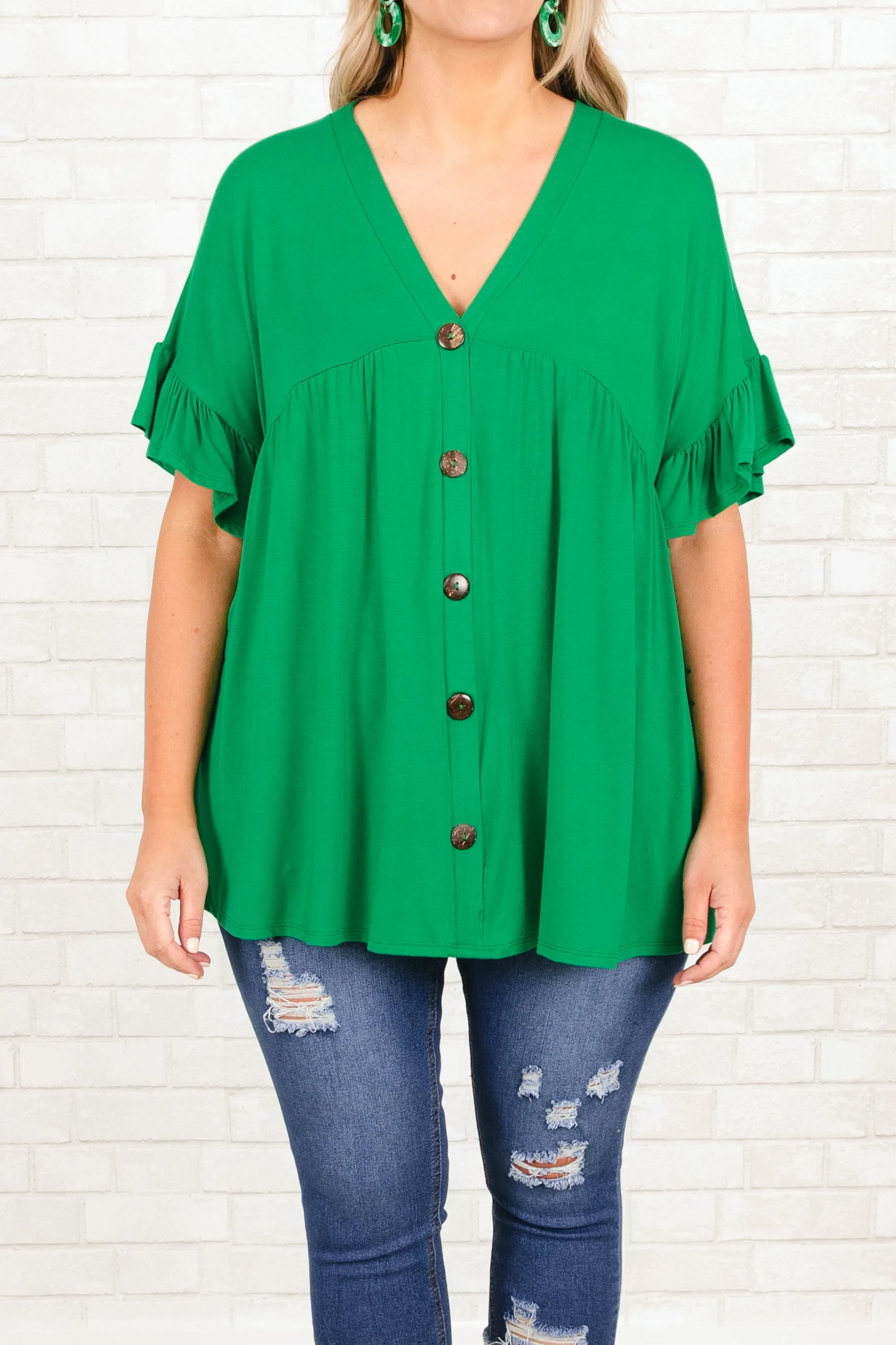 Bittersweet Beginnings Top, Kelly Green