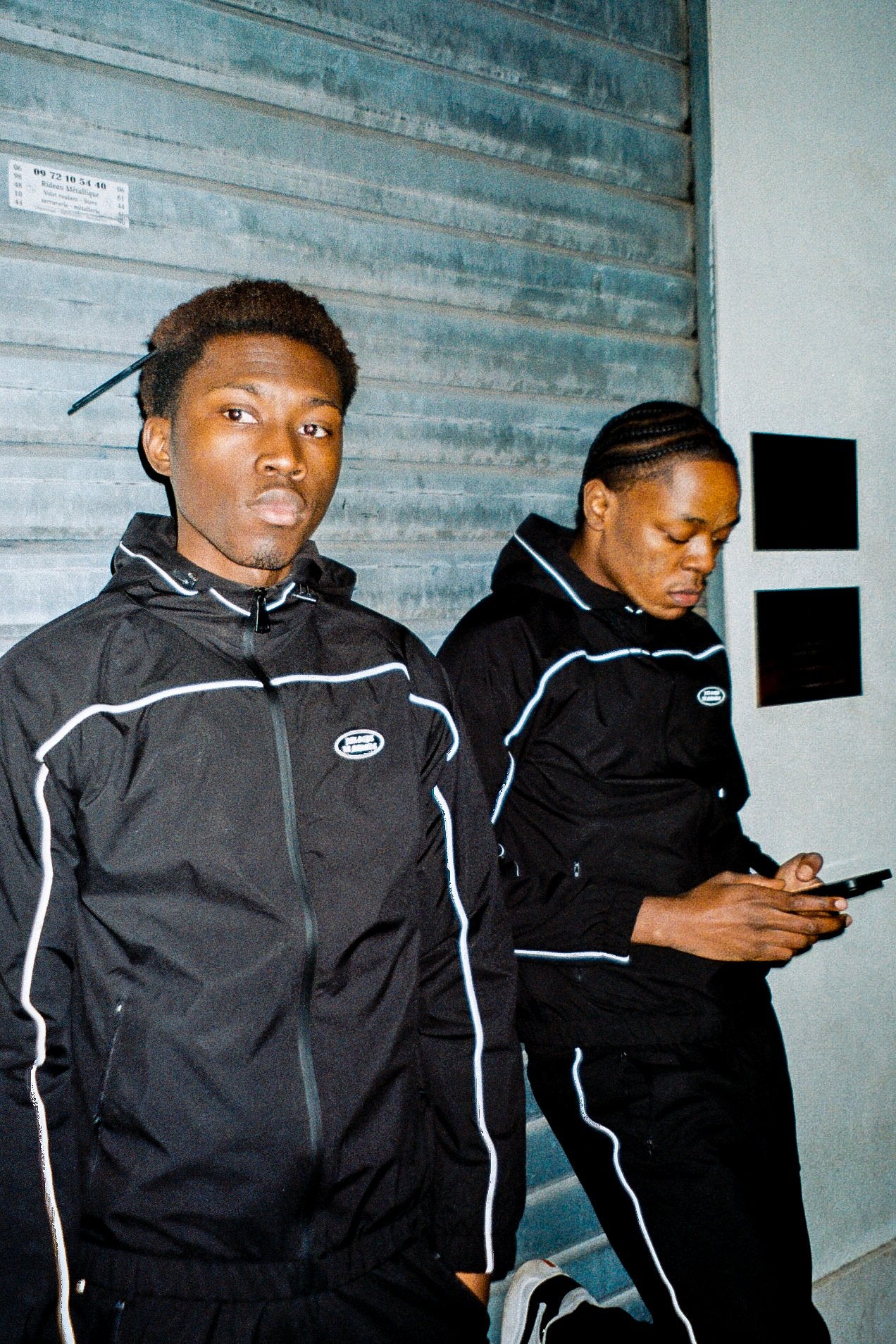 Black Windbreaker Track Jacket