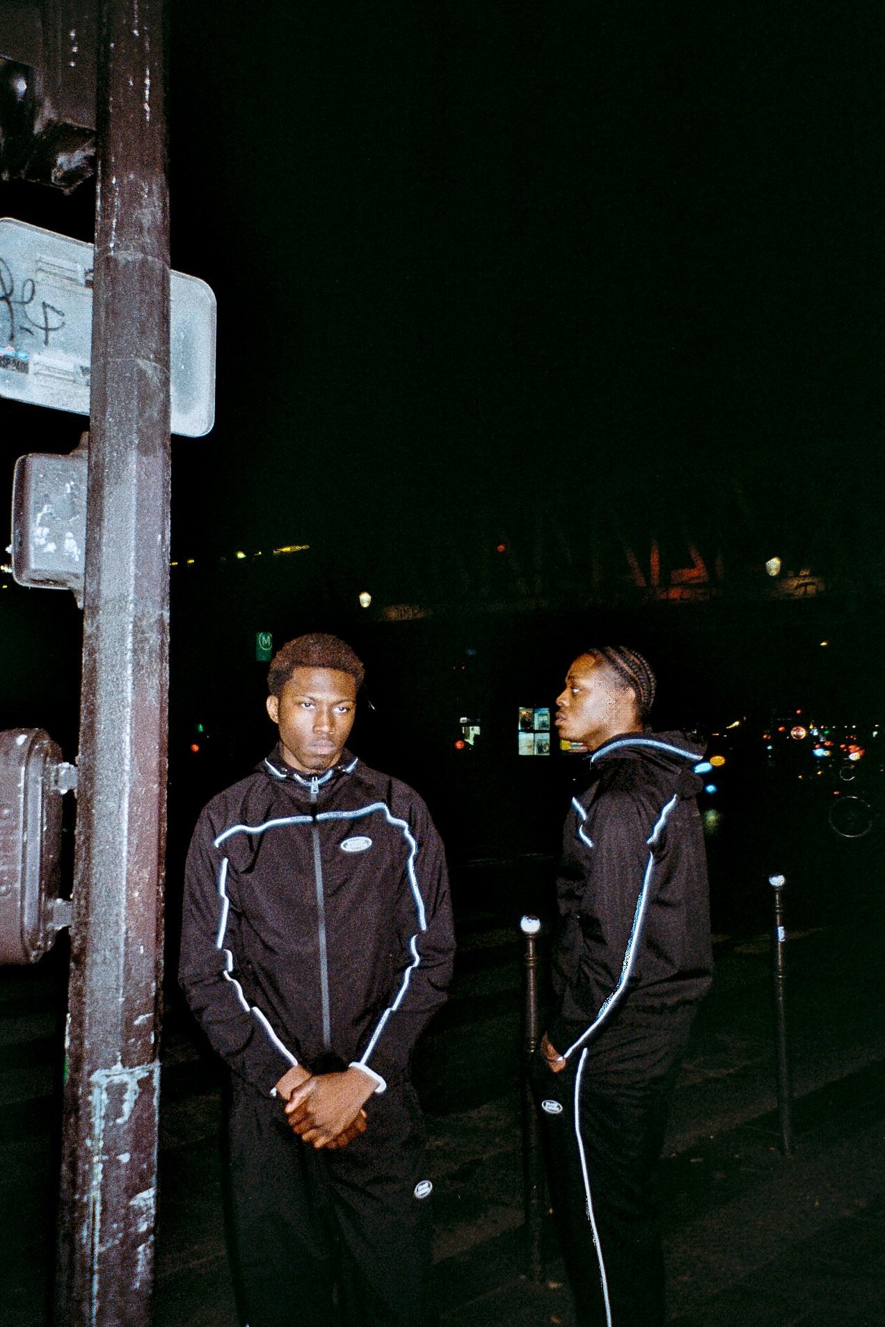 Black Windbreaker Track Jacket