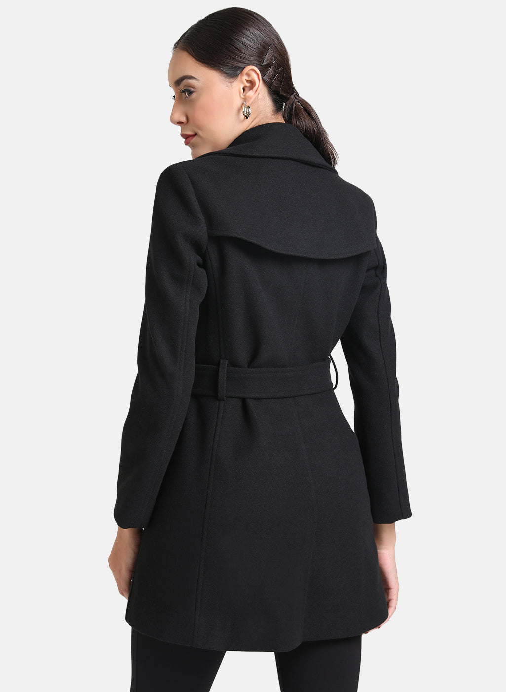 Button Detailed Overcoat With  Belt