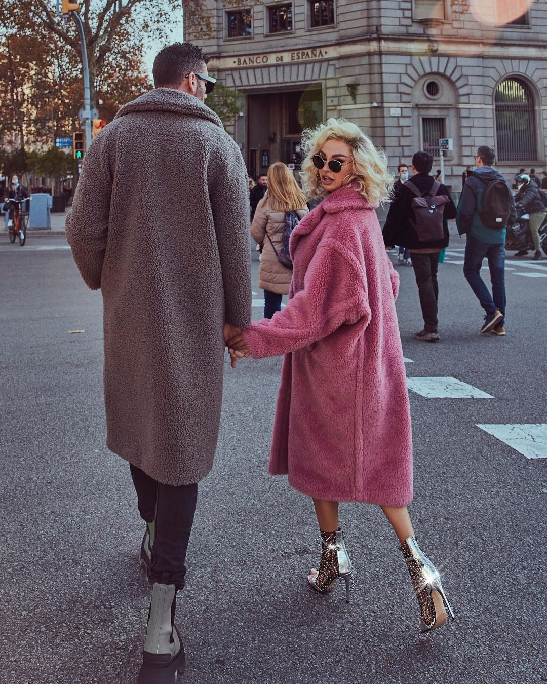 Camila Pink Faux Fur Teddy Coat