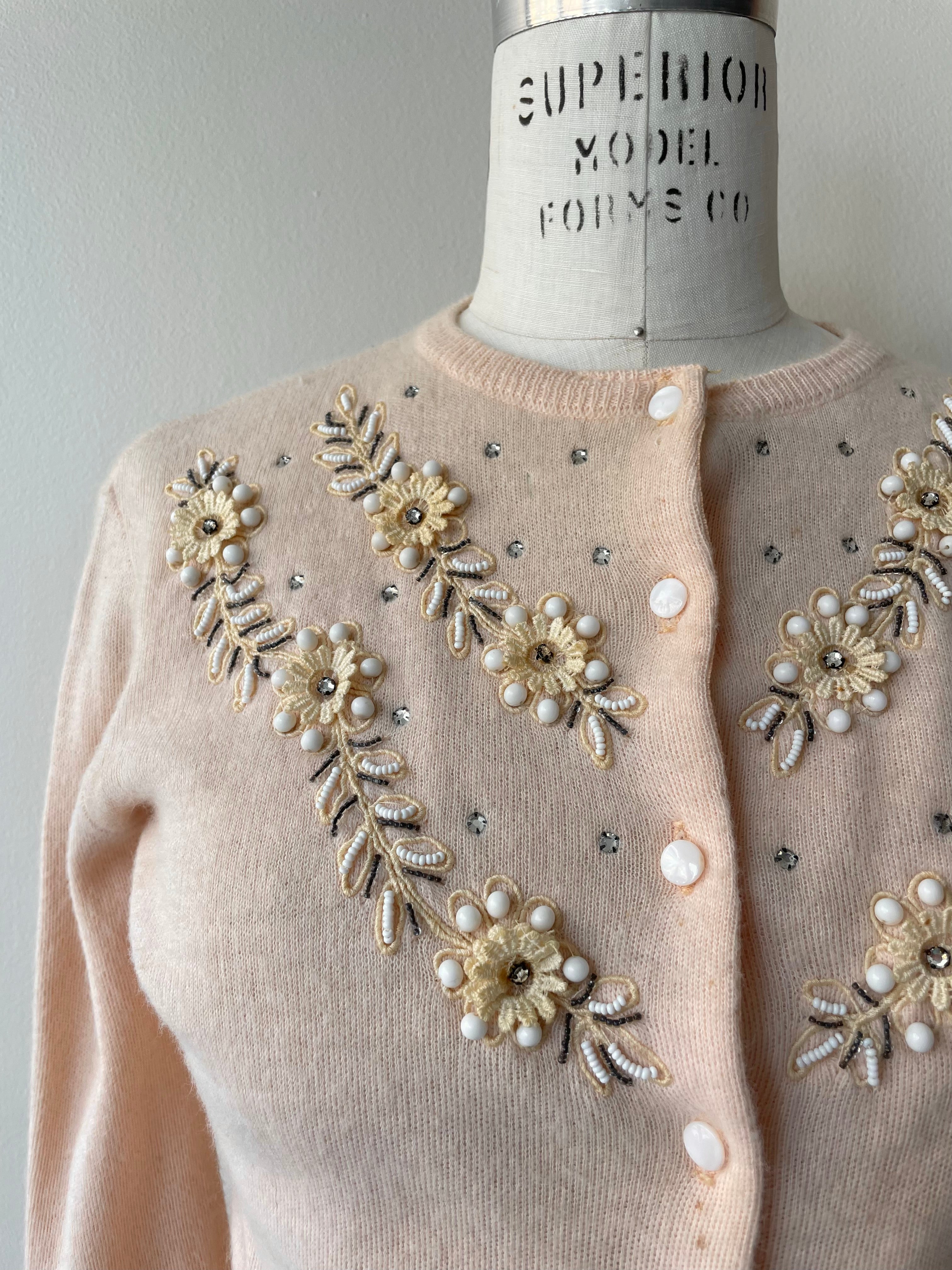 Cashmere Beaded Cardigan | 1950s