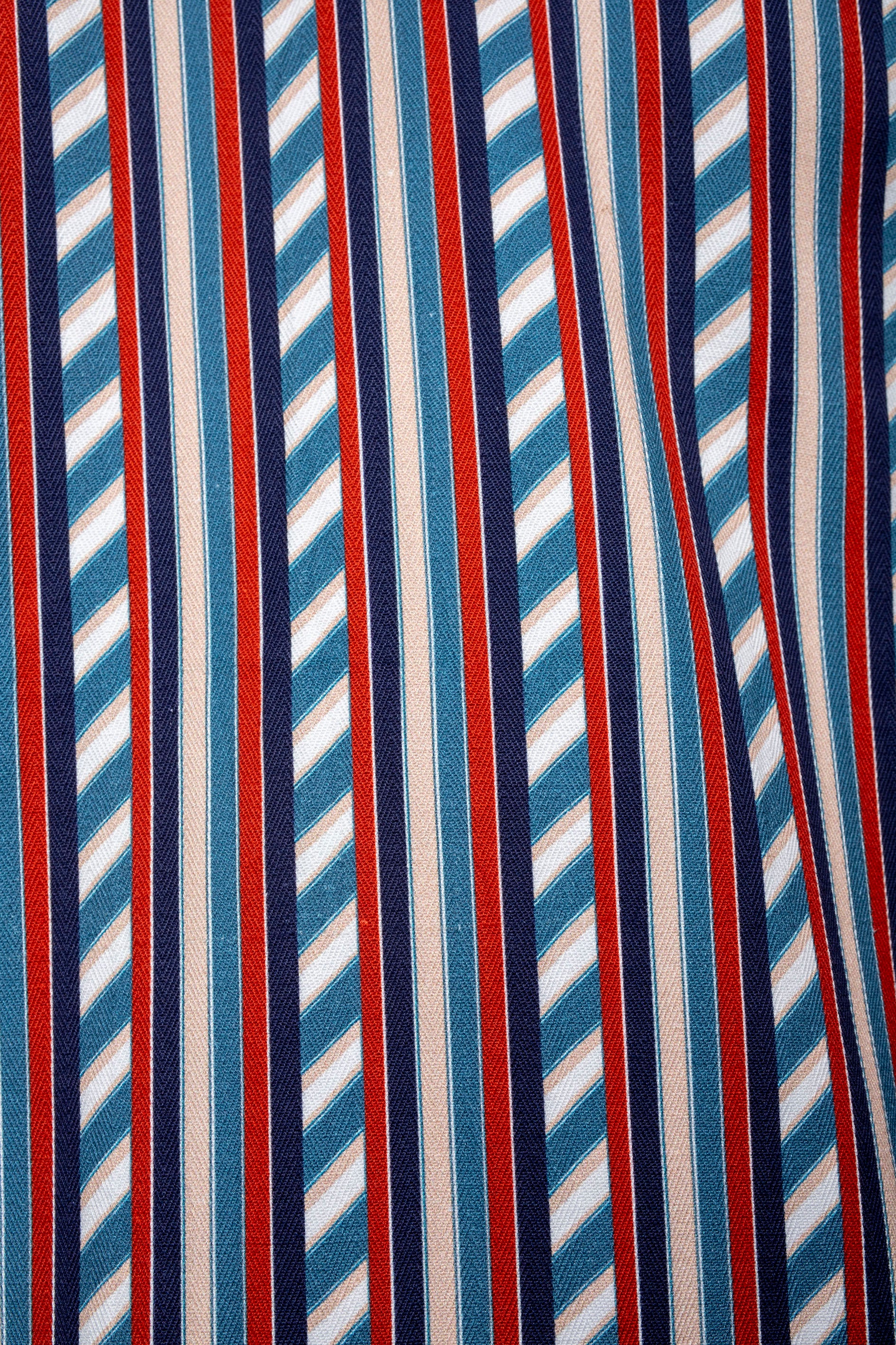 COLONEL-JACKET FRANCE with white piping 100% COTTON Herringbone-Thick-Brushed-inside Medium-Stripes digital-print