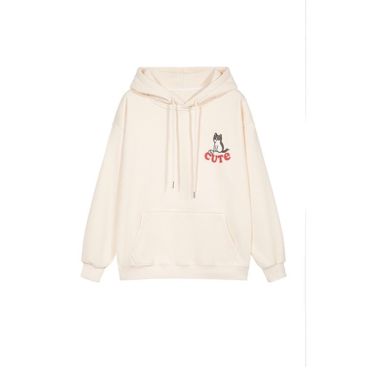 Cute Cat Cream Hoodie