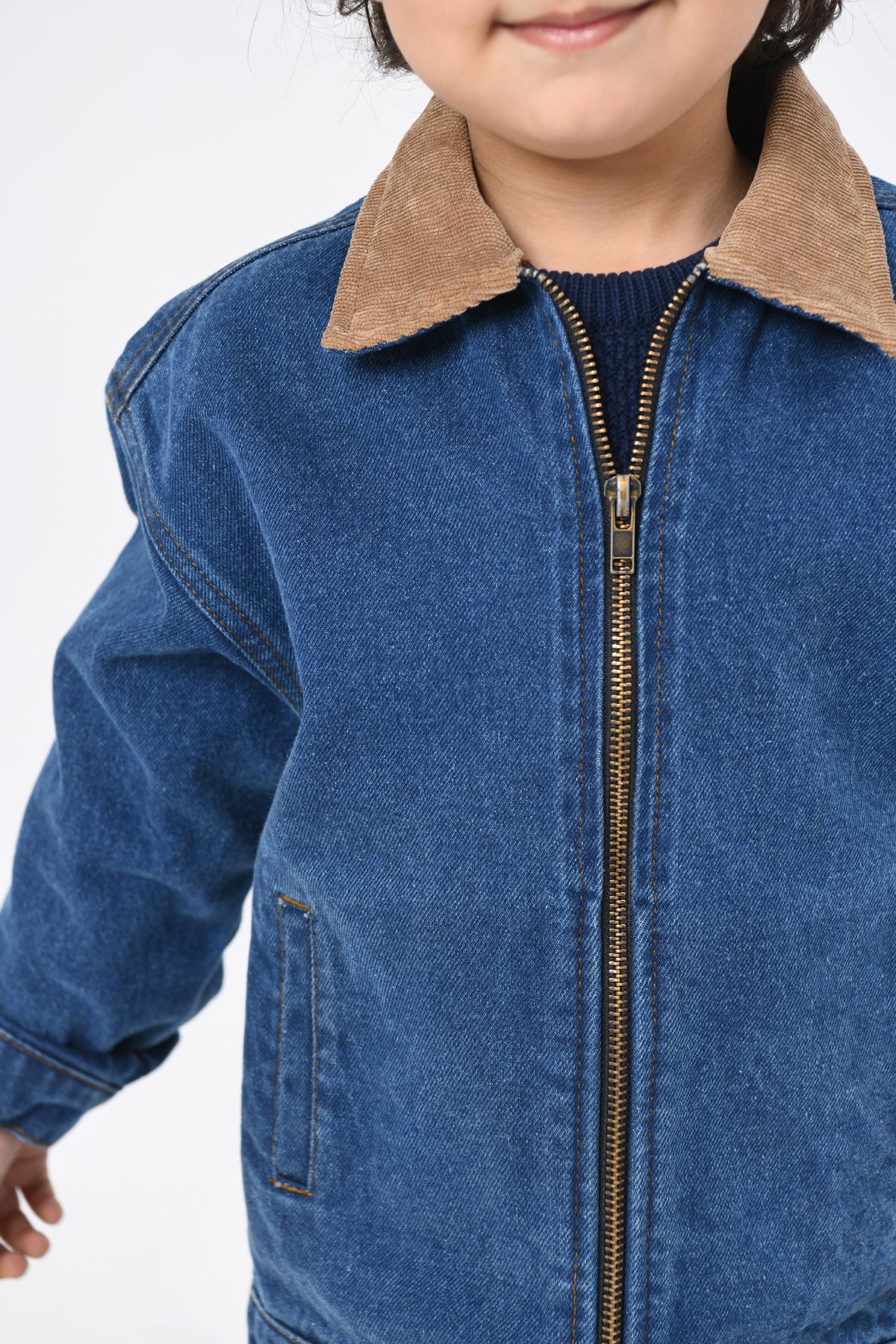 Denim Jacket With Faux Shearling