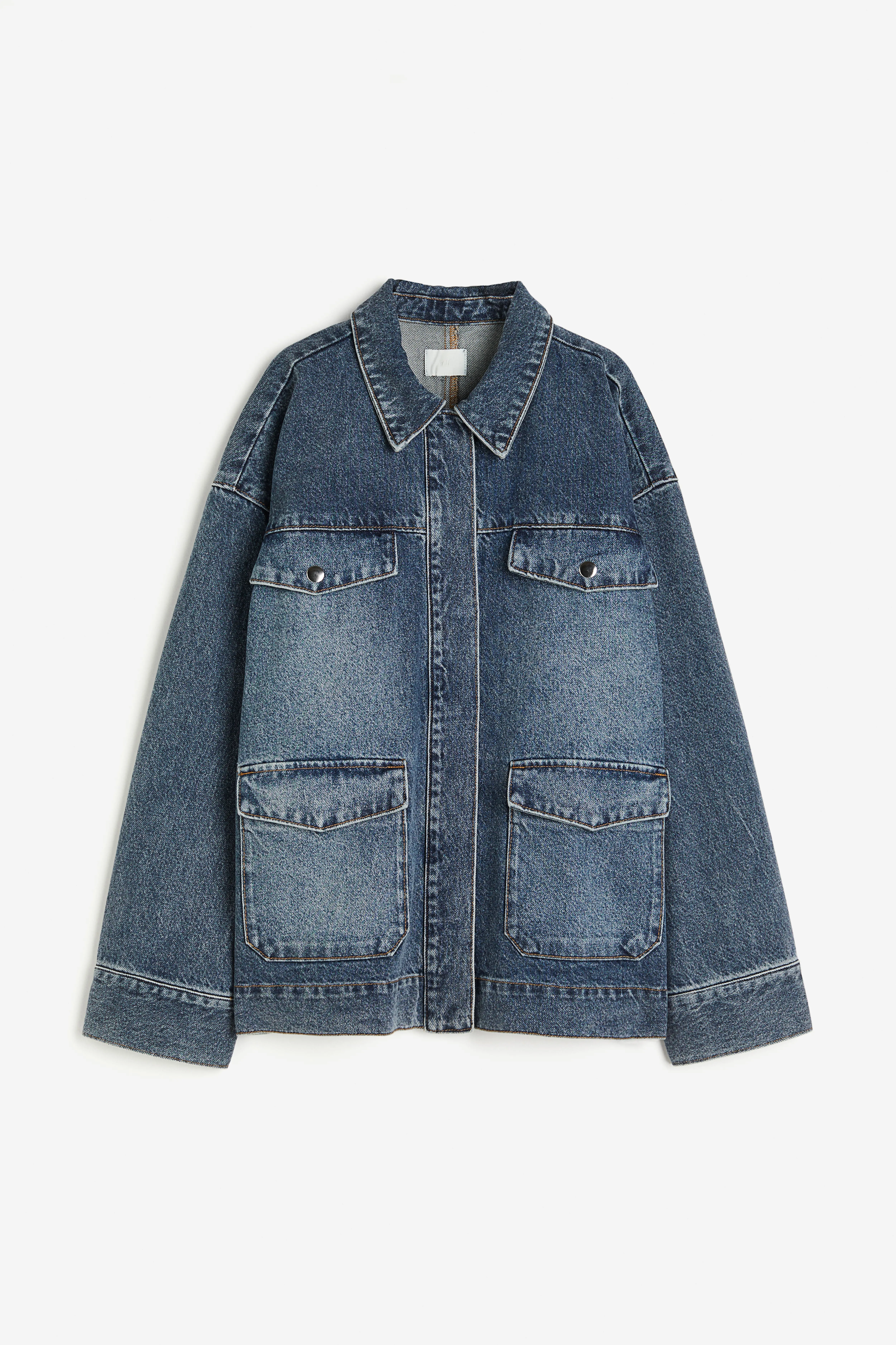 Denim shacket - Long sleeve - Regular length - Denim blue - Ladies | H&M GB