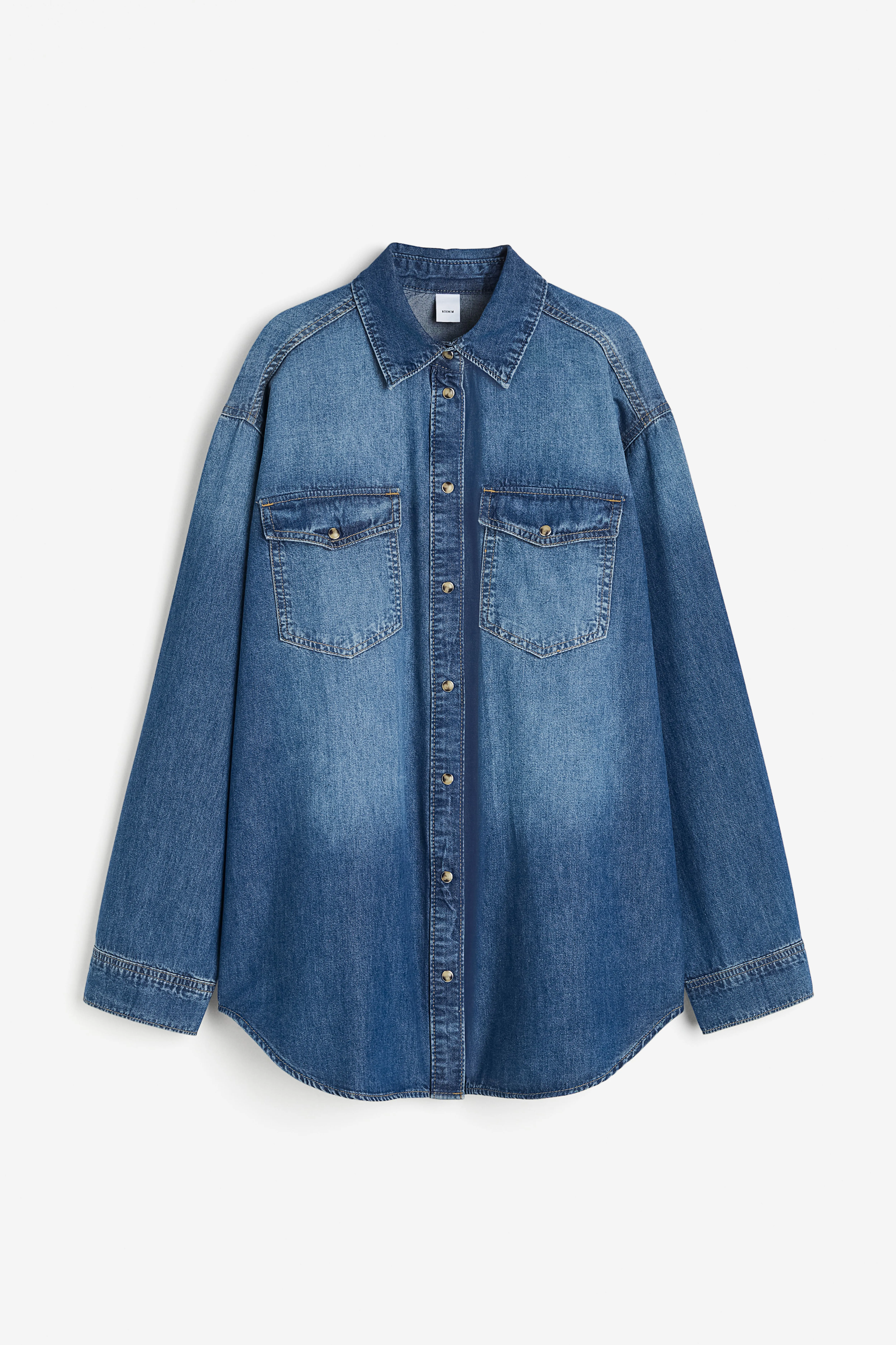 Denim shirt - Long sleeve - Regular length - Denim blue - Ladies | H&M GB