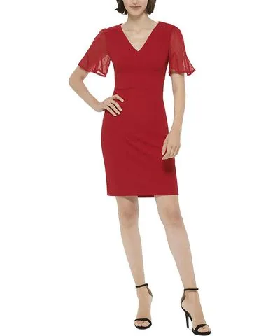 DKNY Womens Stretch Mini Sheath Dress