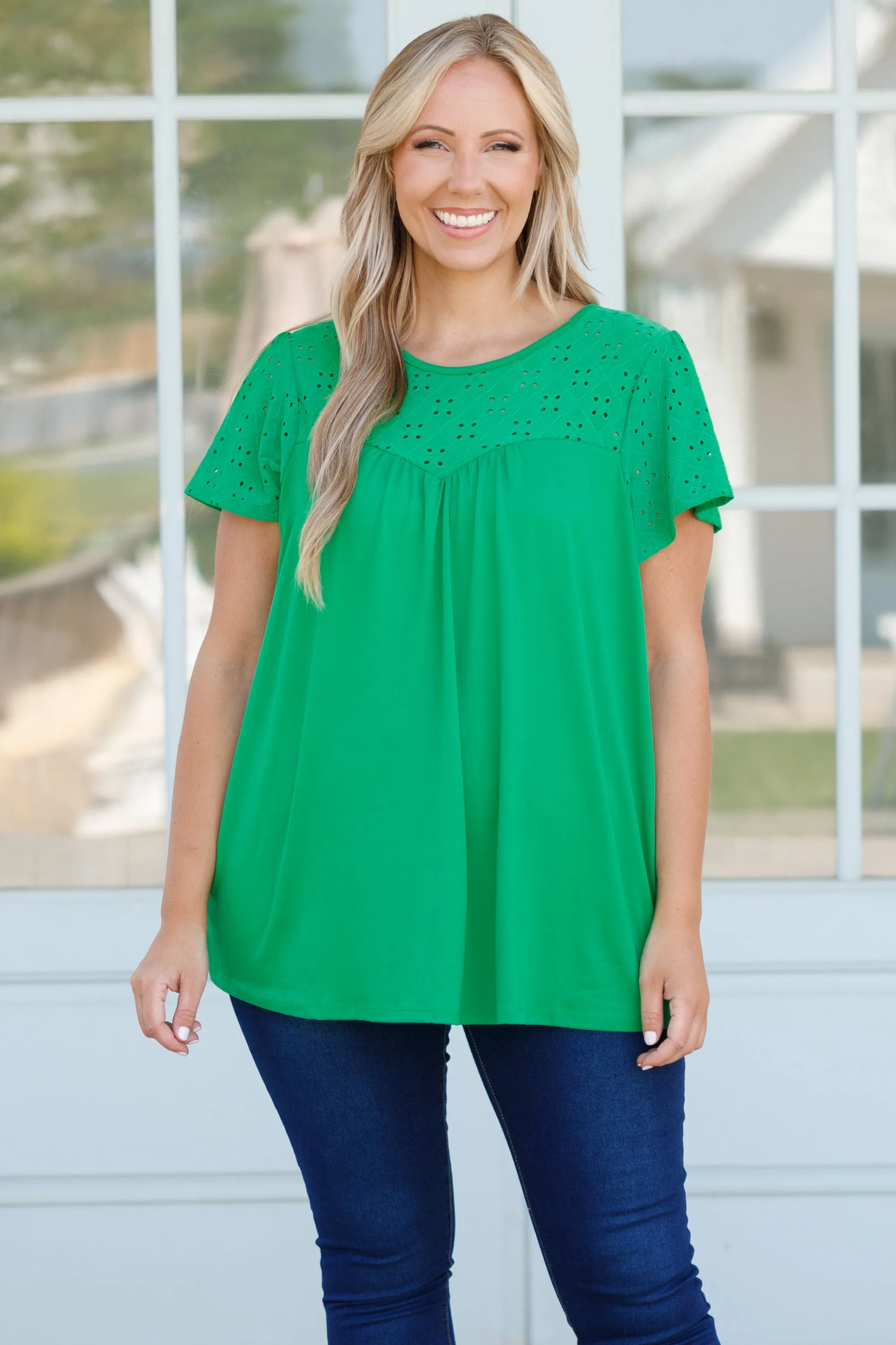 Don't Go Breaking My Heart Top, Kelly Green