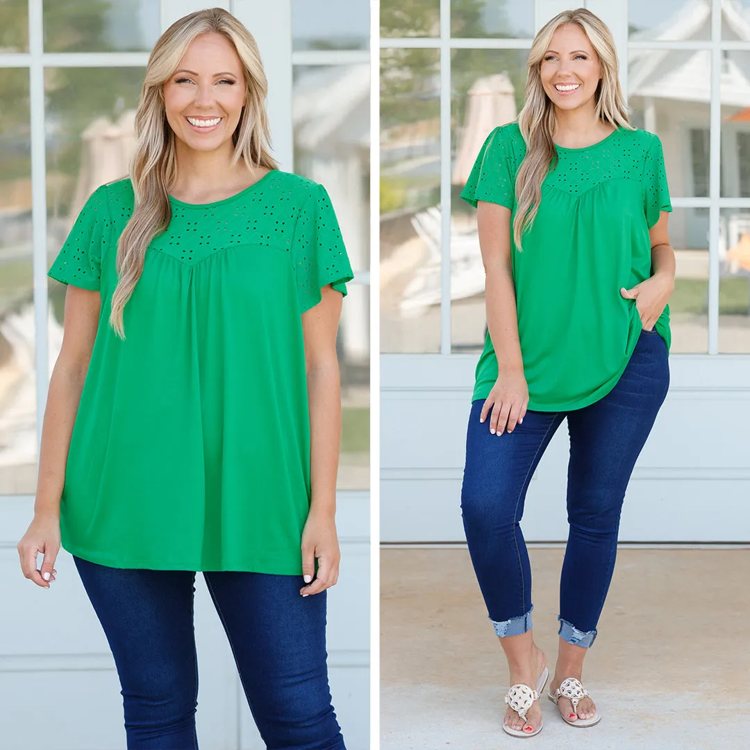 Don't Go Breaking My Heart Top, Kelly Green