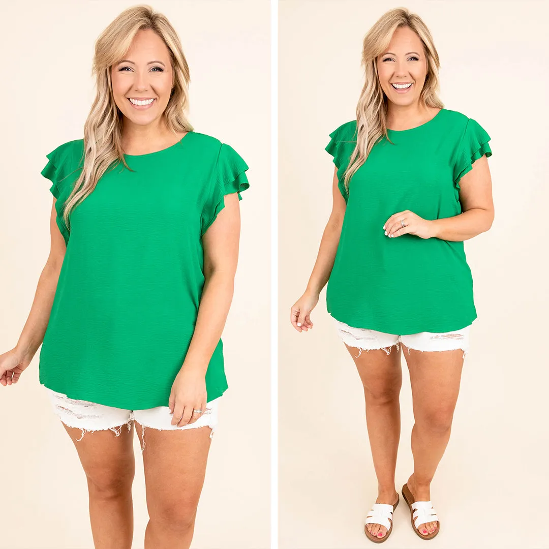 Effortless Feeling Top, Kelly Green