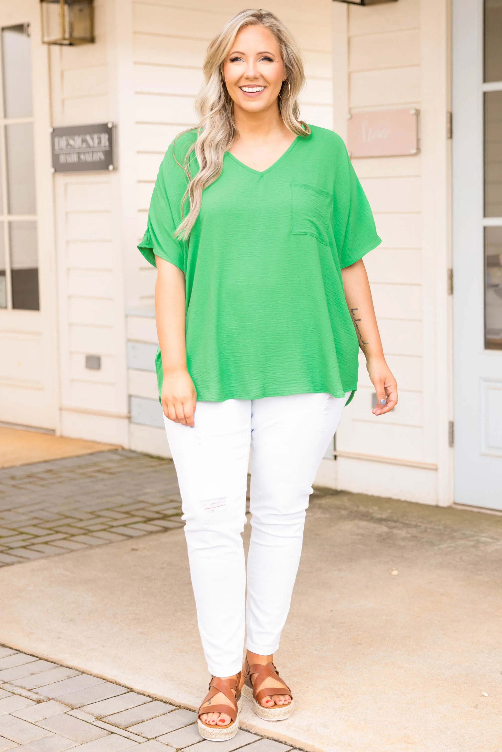 Everyday Stunning Top, Kelly Green