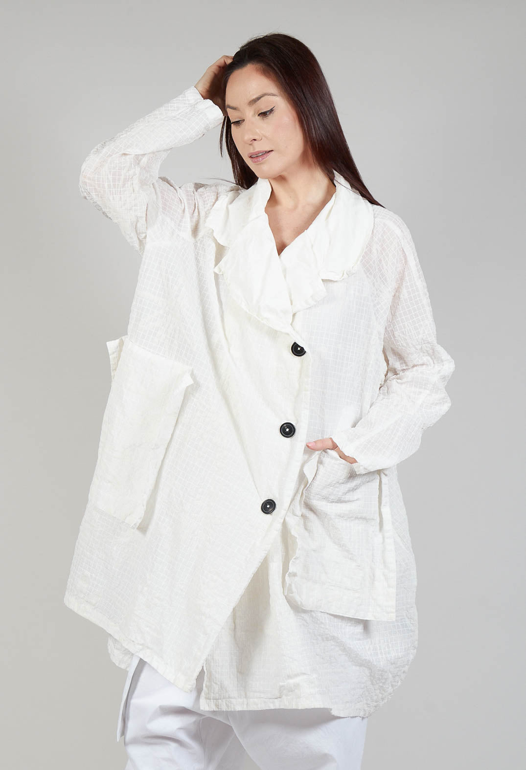 Floral Overcoat in Starwhite