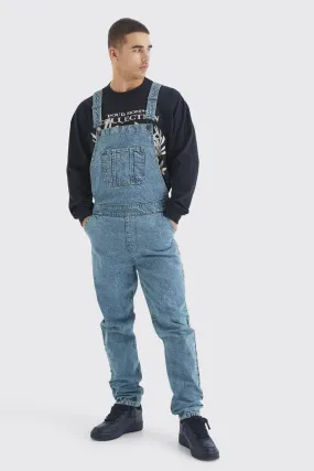 Full Length Denim Dungarees | boohooMAN UK