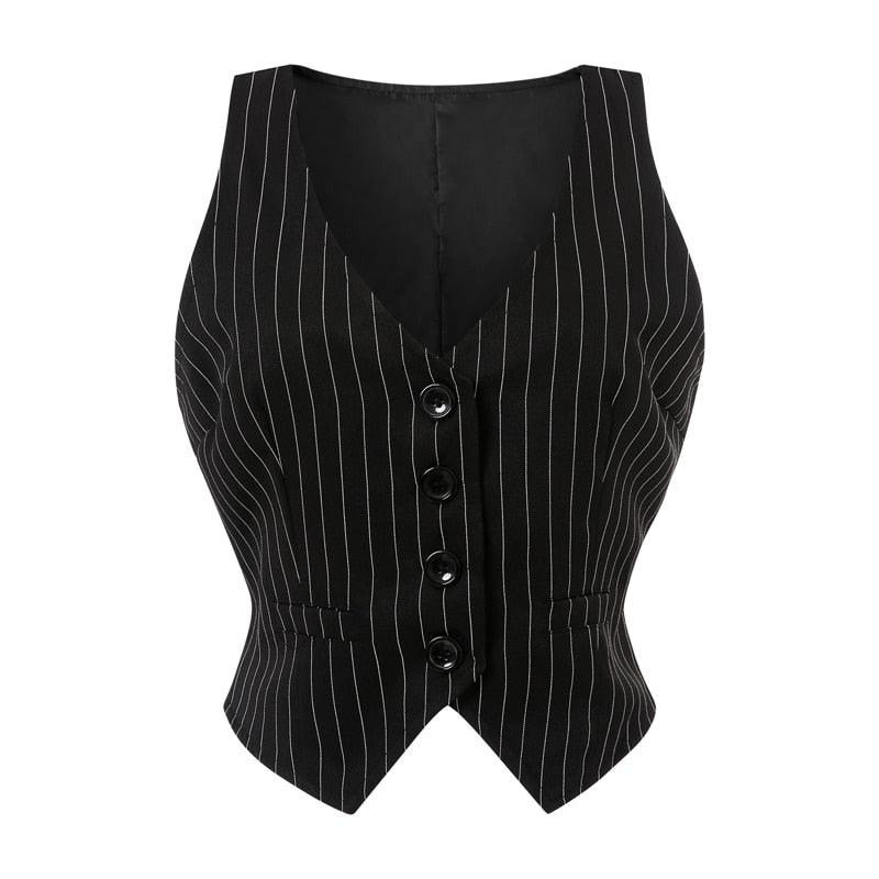 Gothic Retro Button Down Fit Vest Top