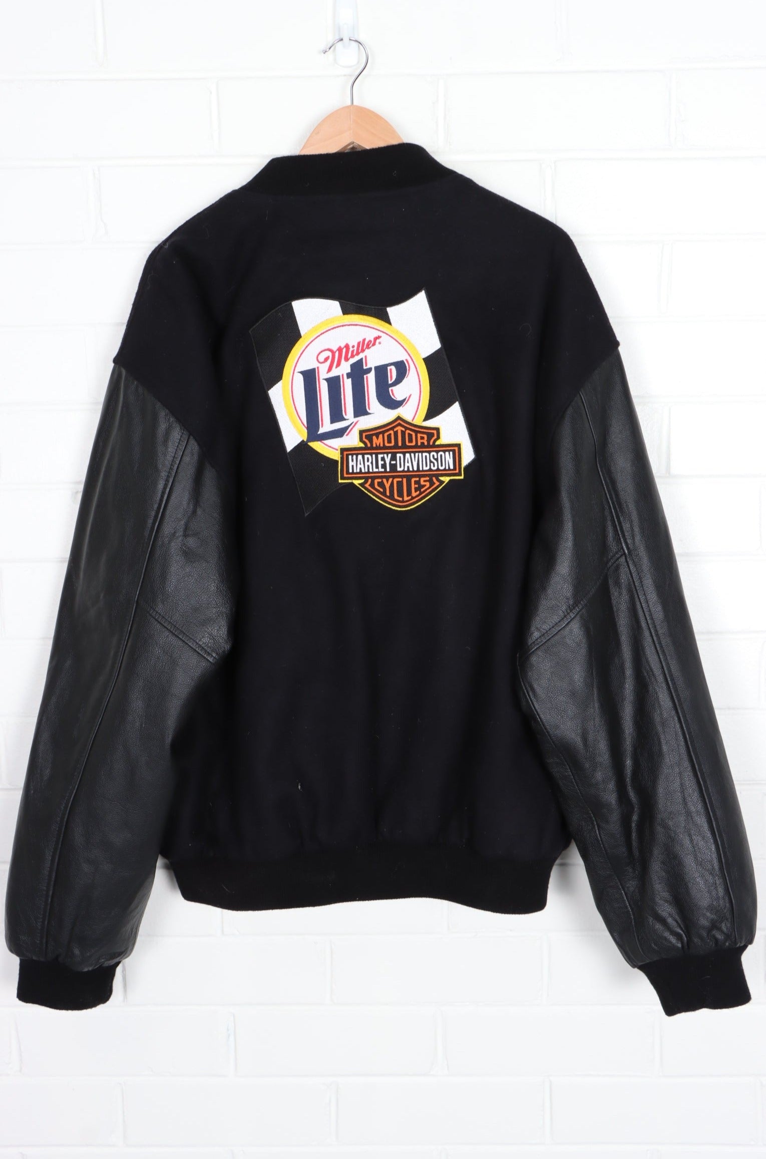 HARLEY DAVIDSON x Miller Lite Leather Bomber Jacket (XXL)