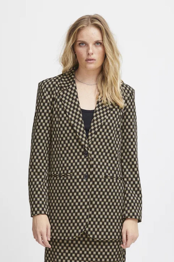 Ichi Oversized Print Blazer