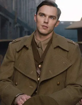 J. R. R. Tolkien Nicholas Hoult Brown Coat | Wool Blend Trench Coat