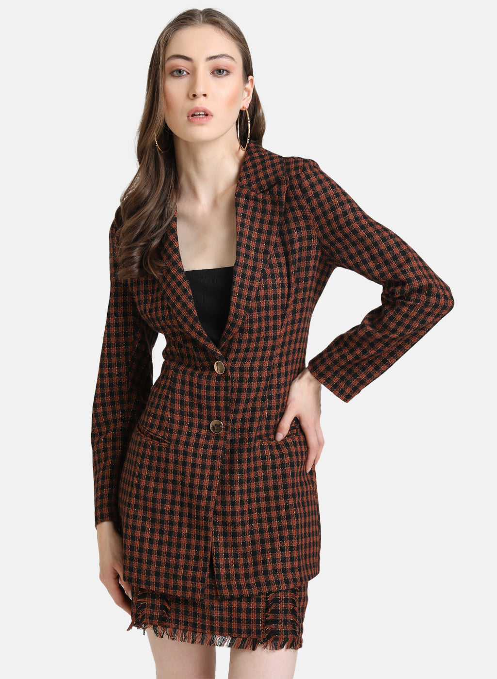 Jacquard Overcoat With Notch Collar