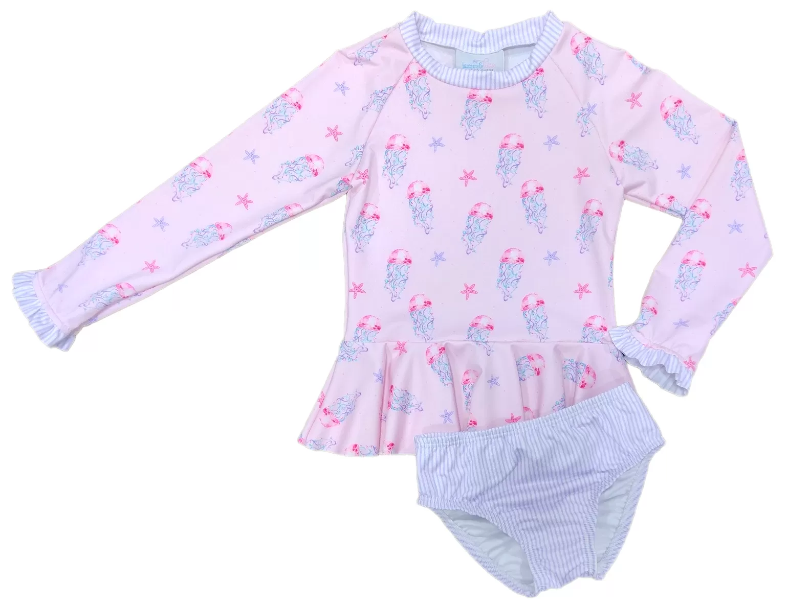 James & Lottie - Jellyfist Poppy Peplum Rash Guard Set