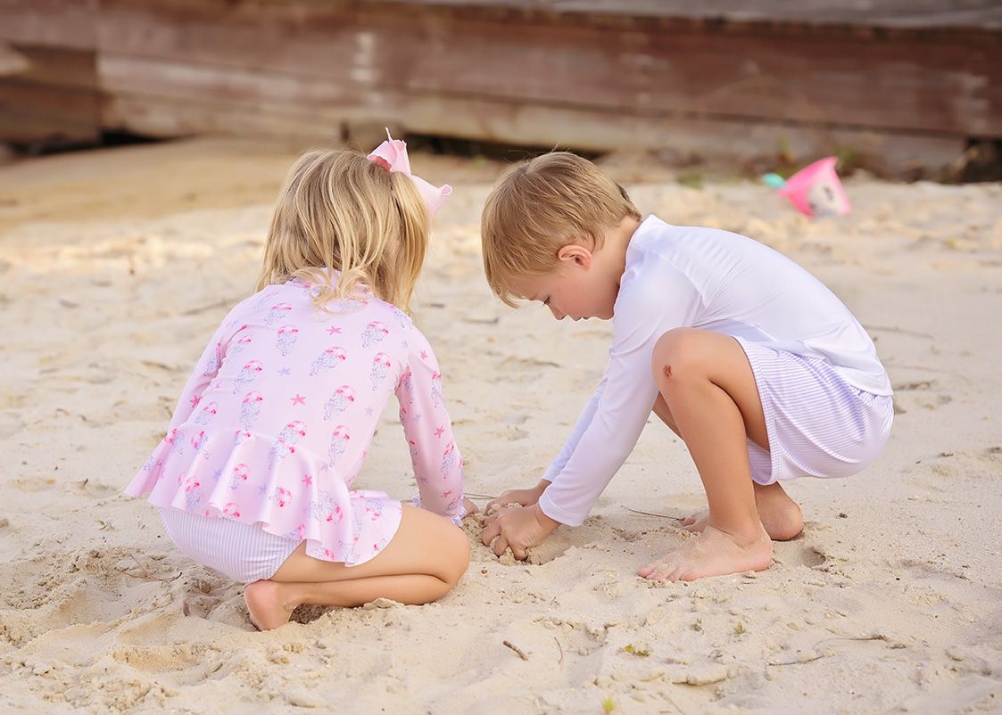 James & Lottie - Jellyfist Poppy Peplum Rash Guard Set