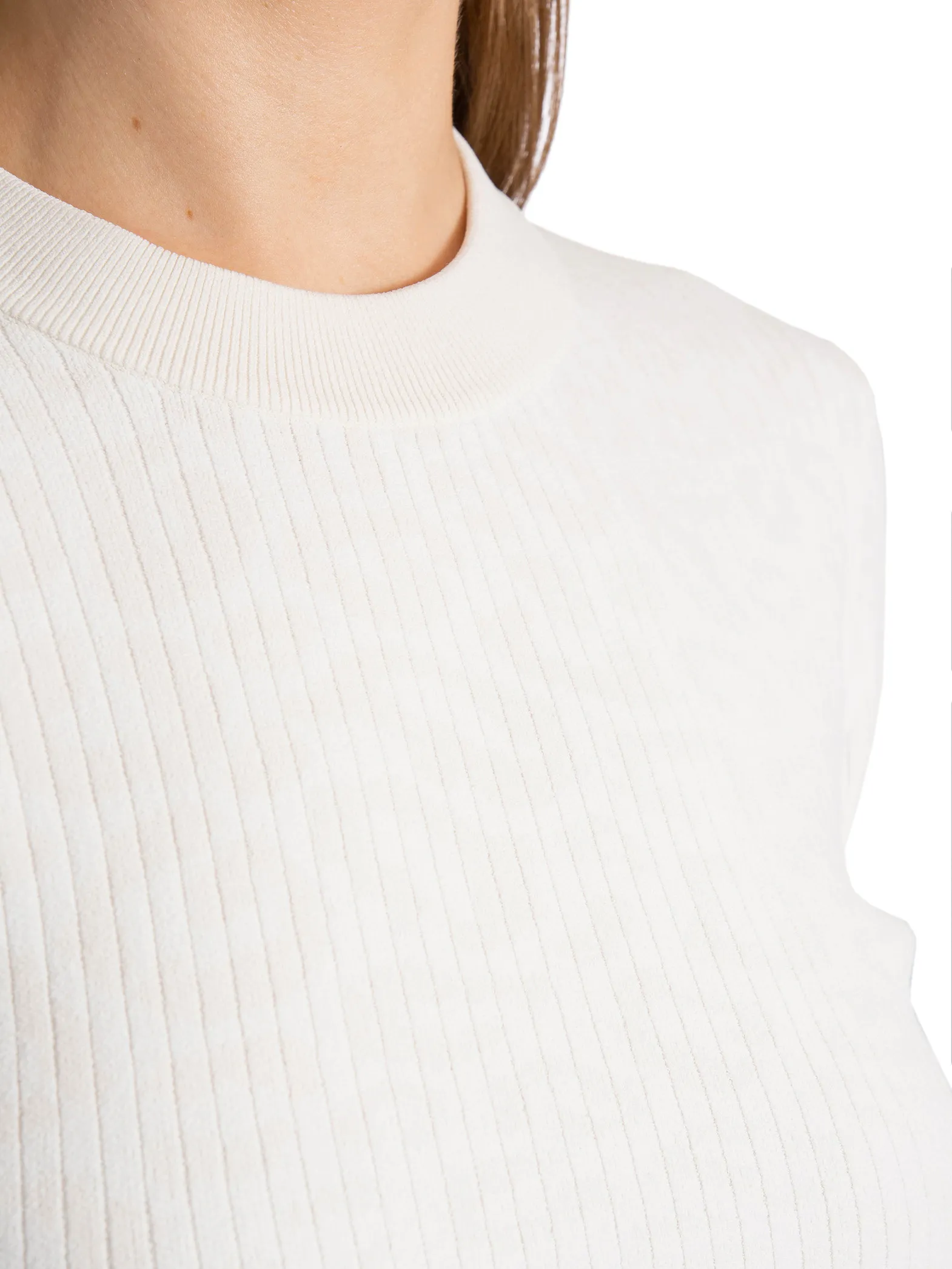 J.LINDEBERG SWEATER LOUISE RIB JACQUARD WHITE