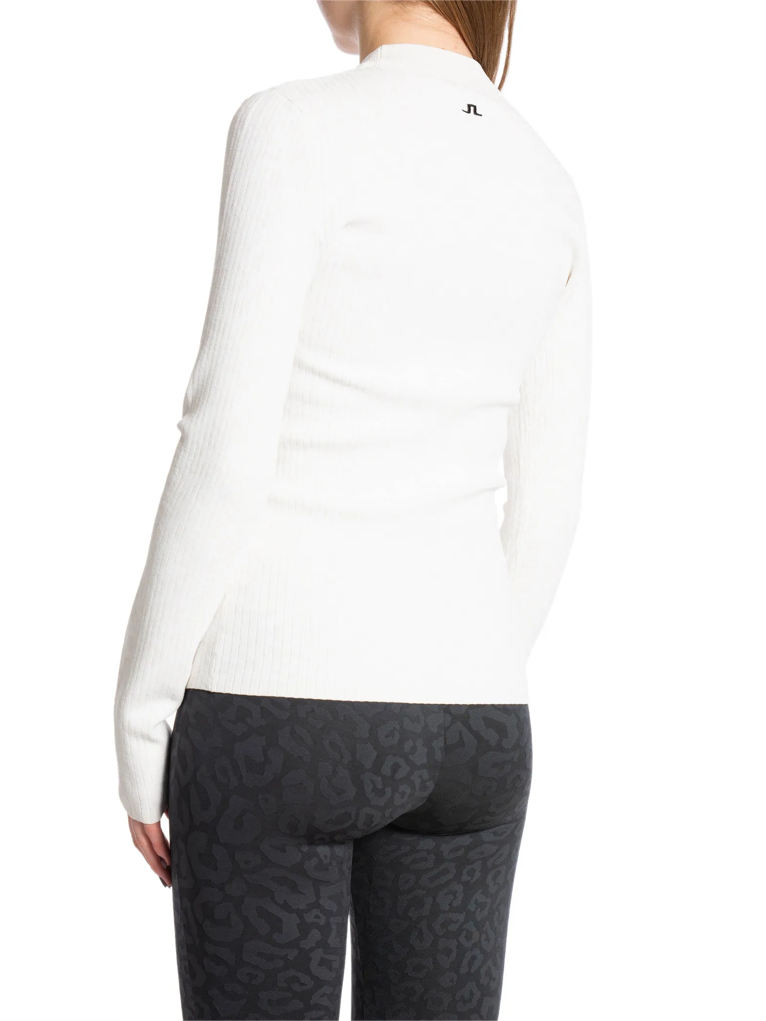 J.LINDEBERG SWEATER LOUISE RIB JACQUARD WHITE