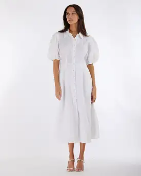 Julius Linen Midi Dress - White