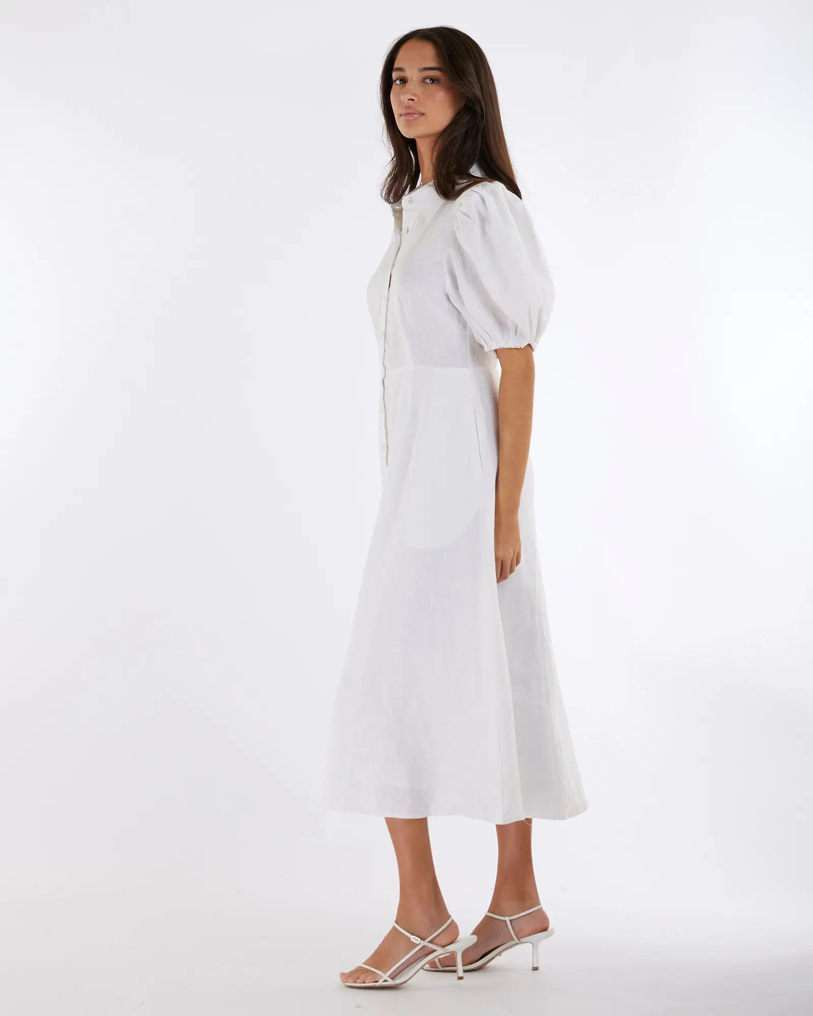 Julius Linen Midi Dress - White