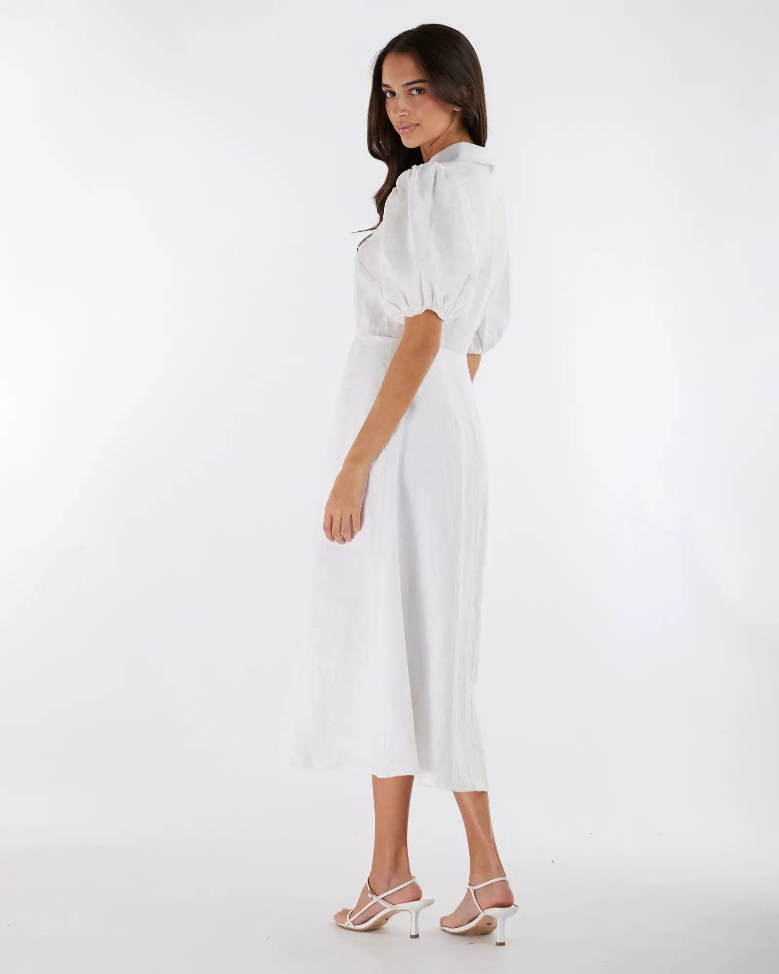 Julius Linen Midi Dress - White