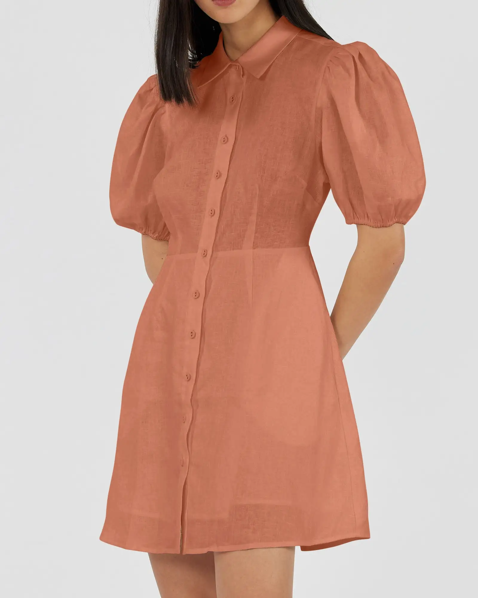 Julius Linen Mini Dress - Dusty Rose