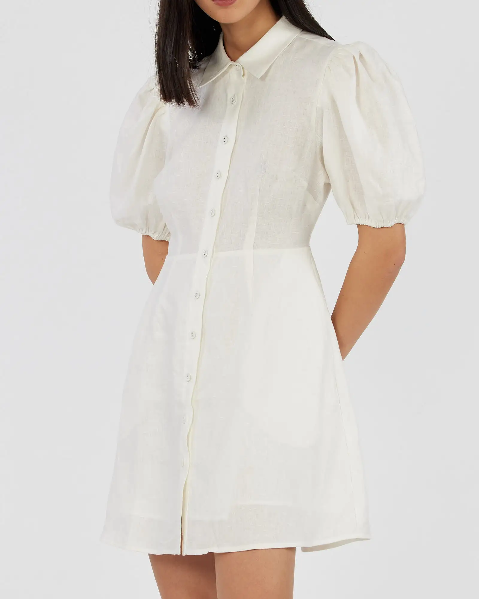 Julius Linen Mini Dress - White