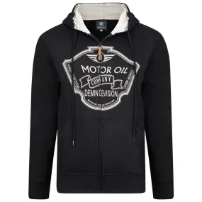 KAM Full Zip Motor Oil Hoody in Black