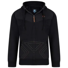 Kam Stylish Cross Stitch Fashion Hoody - Black