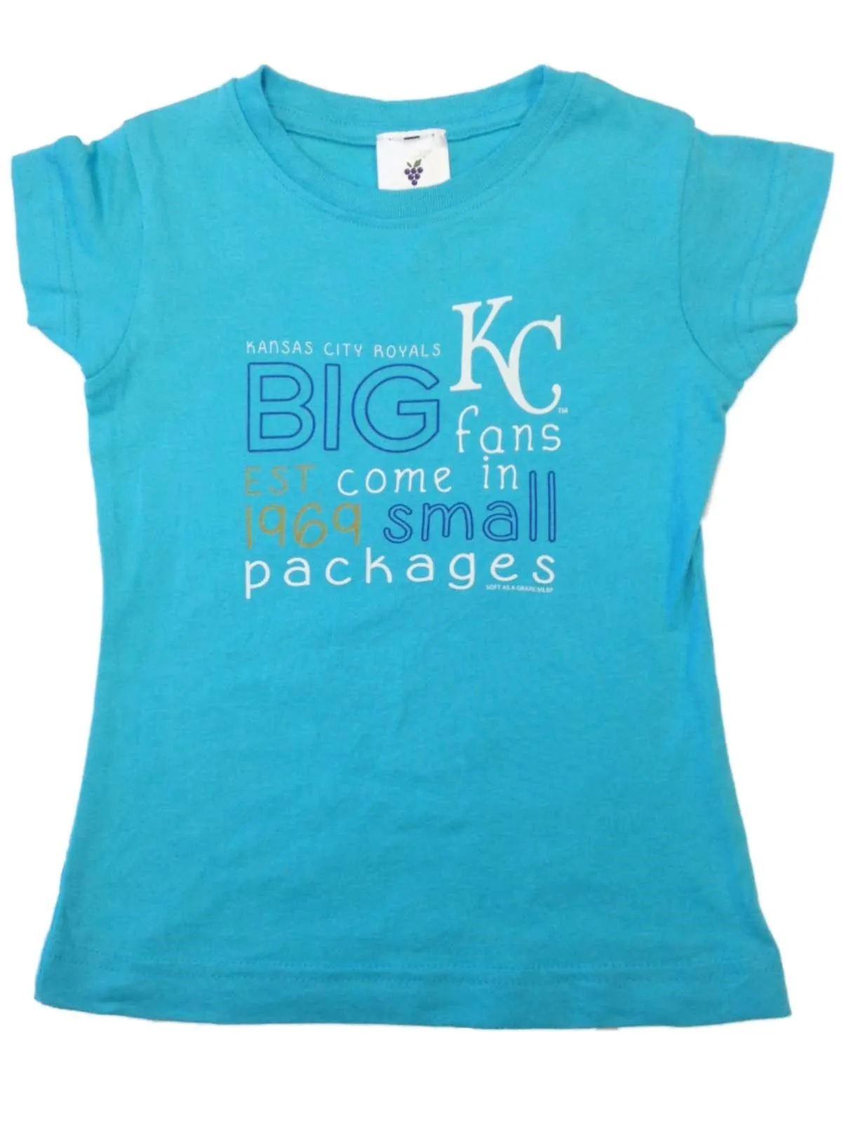 Kansas City Royals SAAG TODDLER Girls Aqua Big Fan Long Length T-Shirt