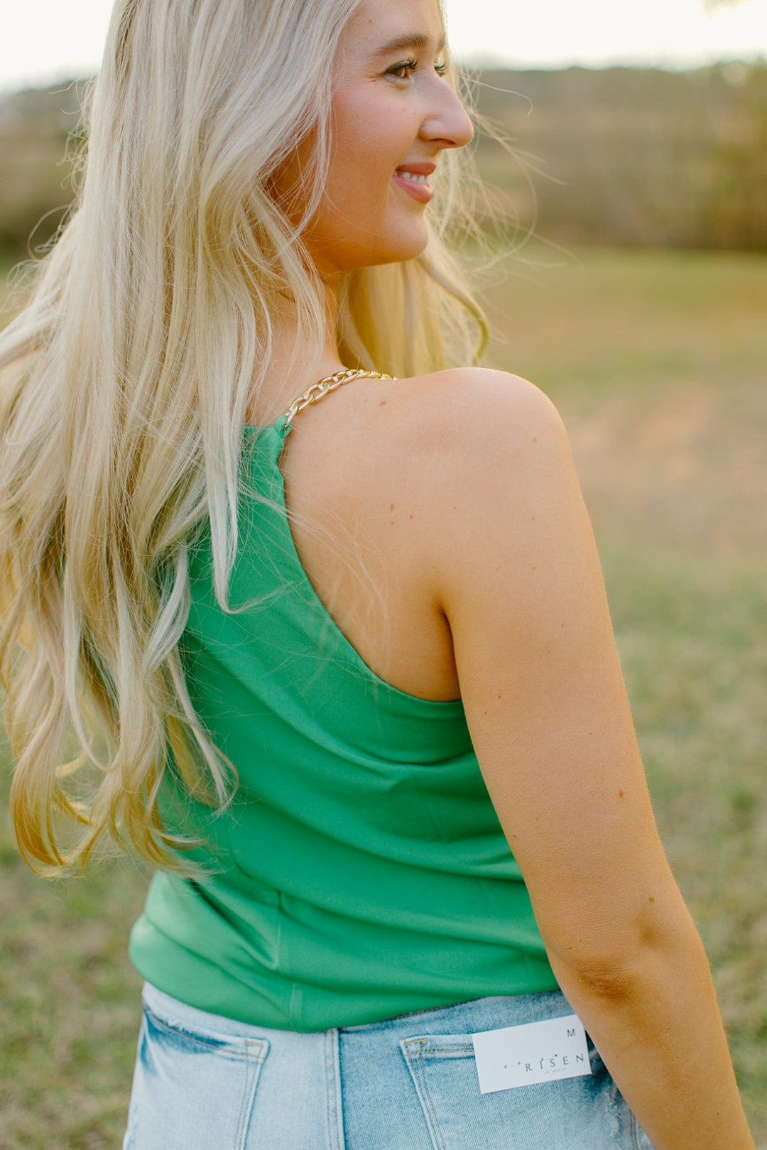 Kelly Green Chain Link Tank Top