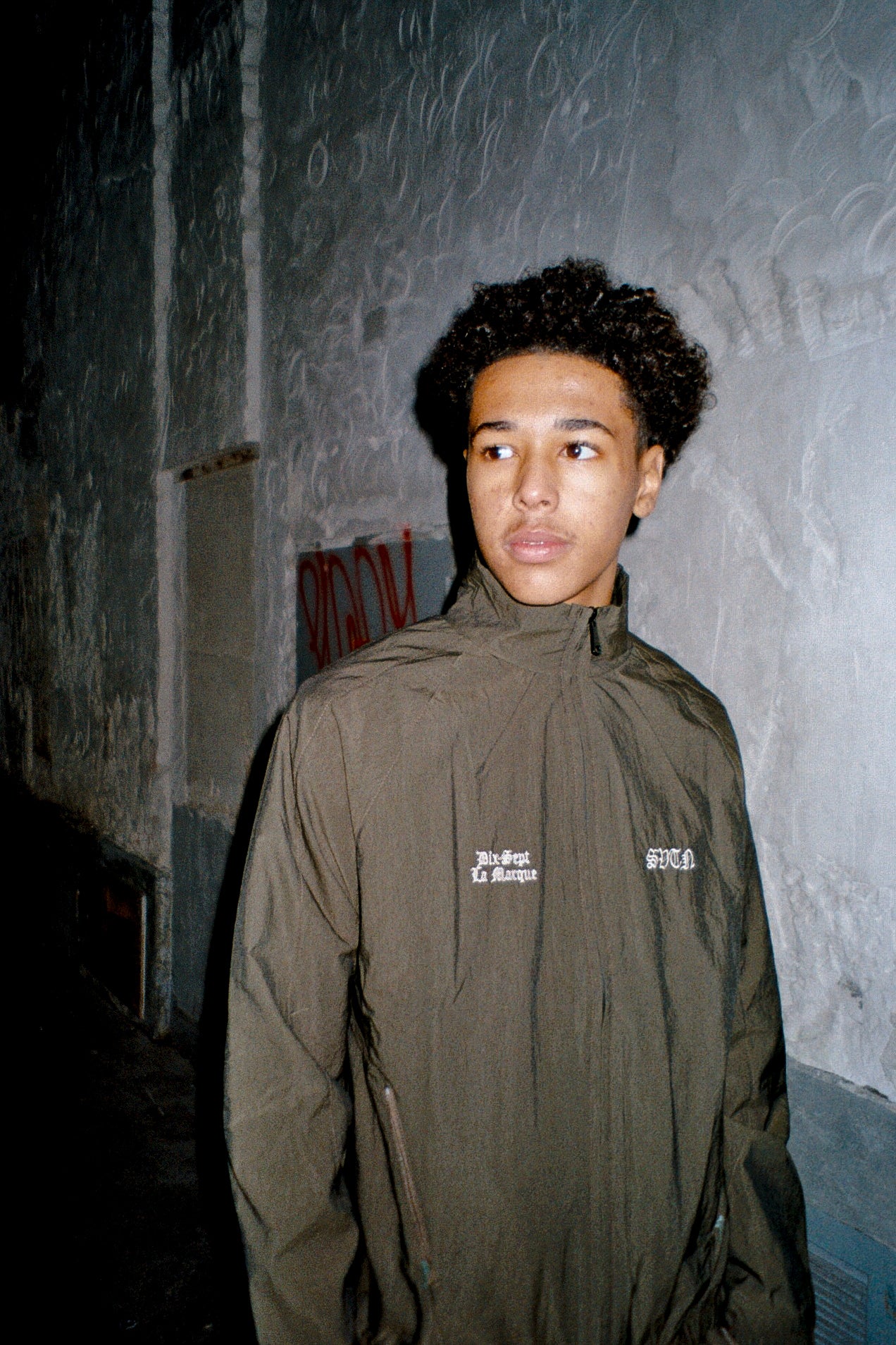 Khaki Windbreaker Track Jacket