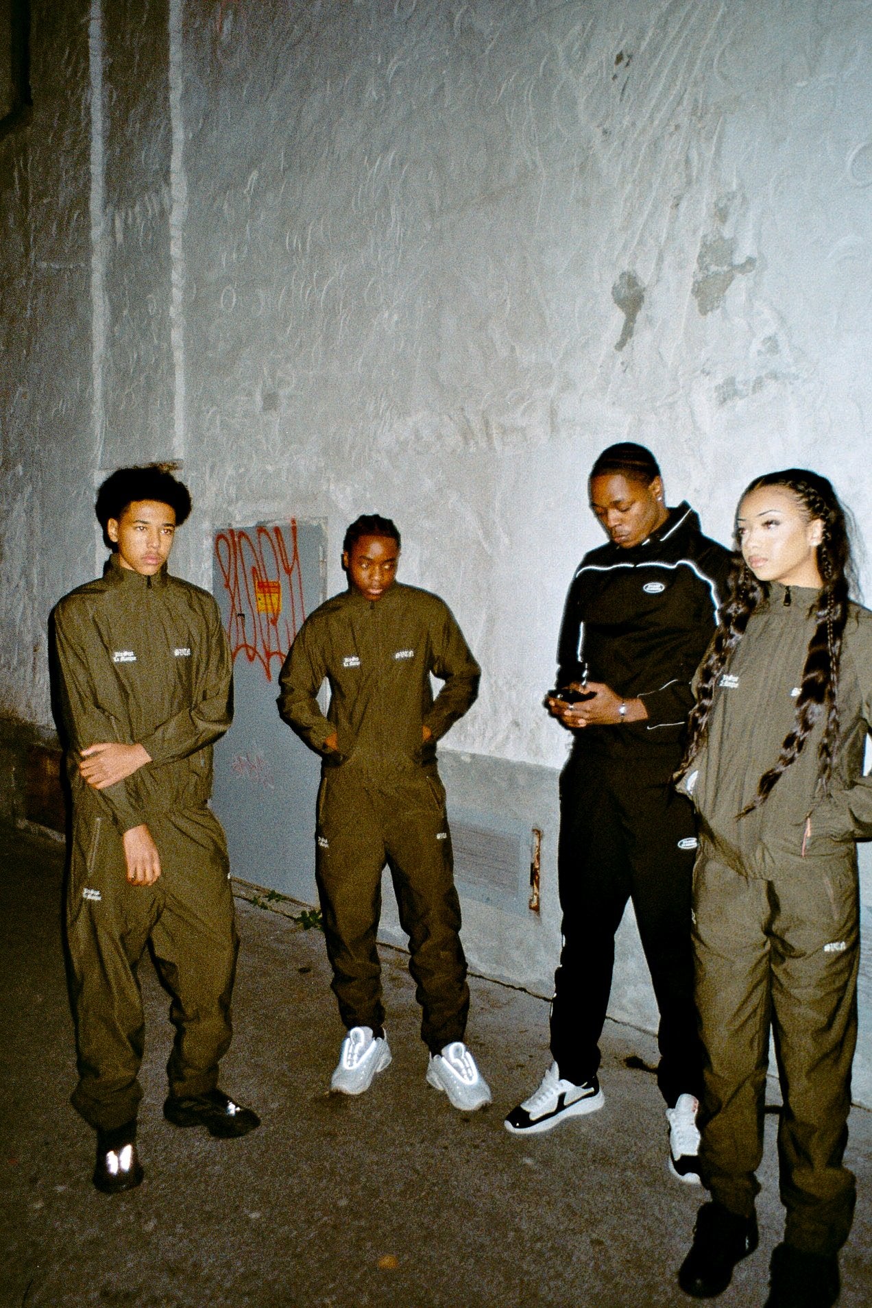 Khaki Windbreaker Track Jacket