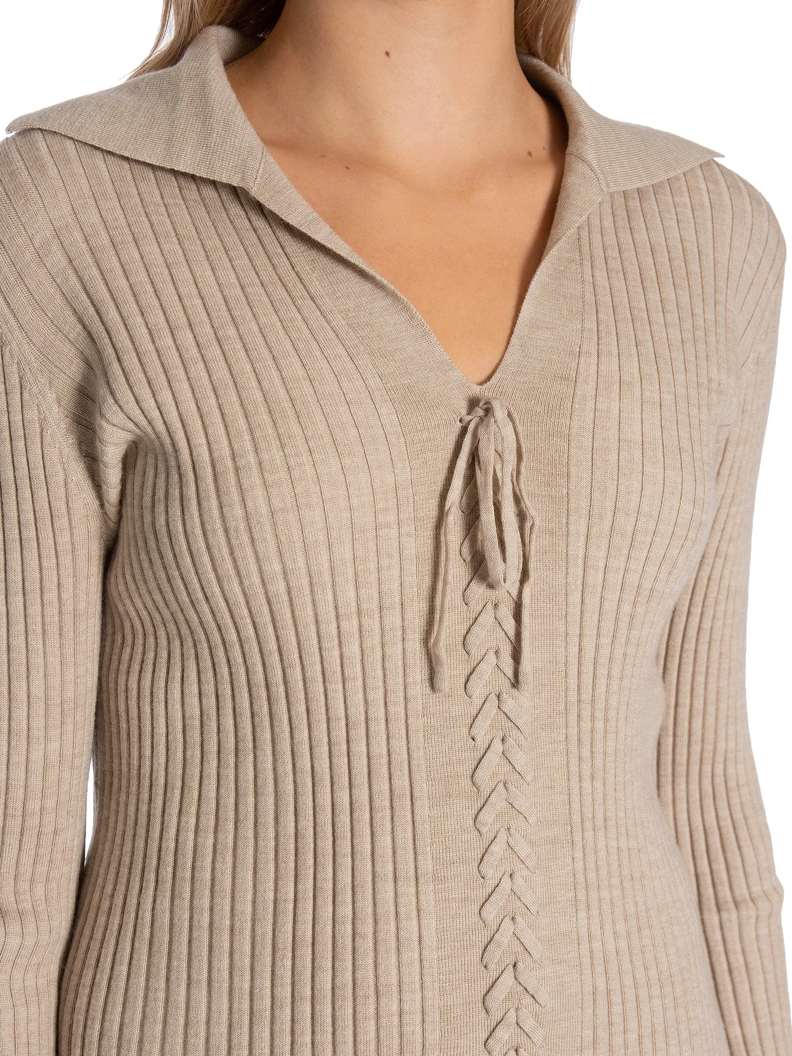 LEVETE ROOM SWEATER DARIA PLAZA SAND MEL